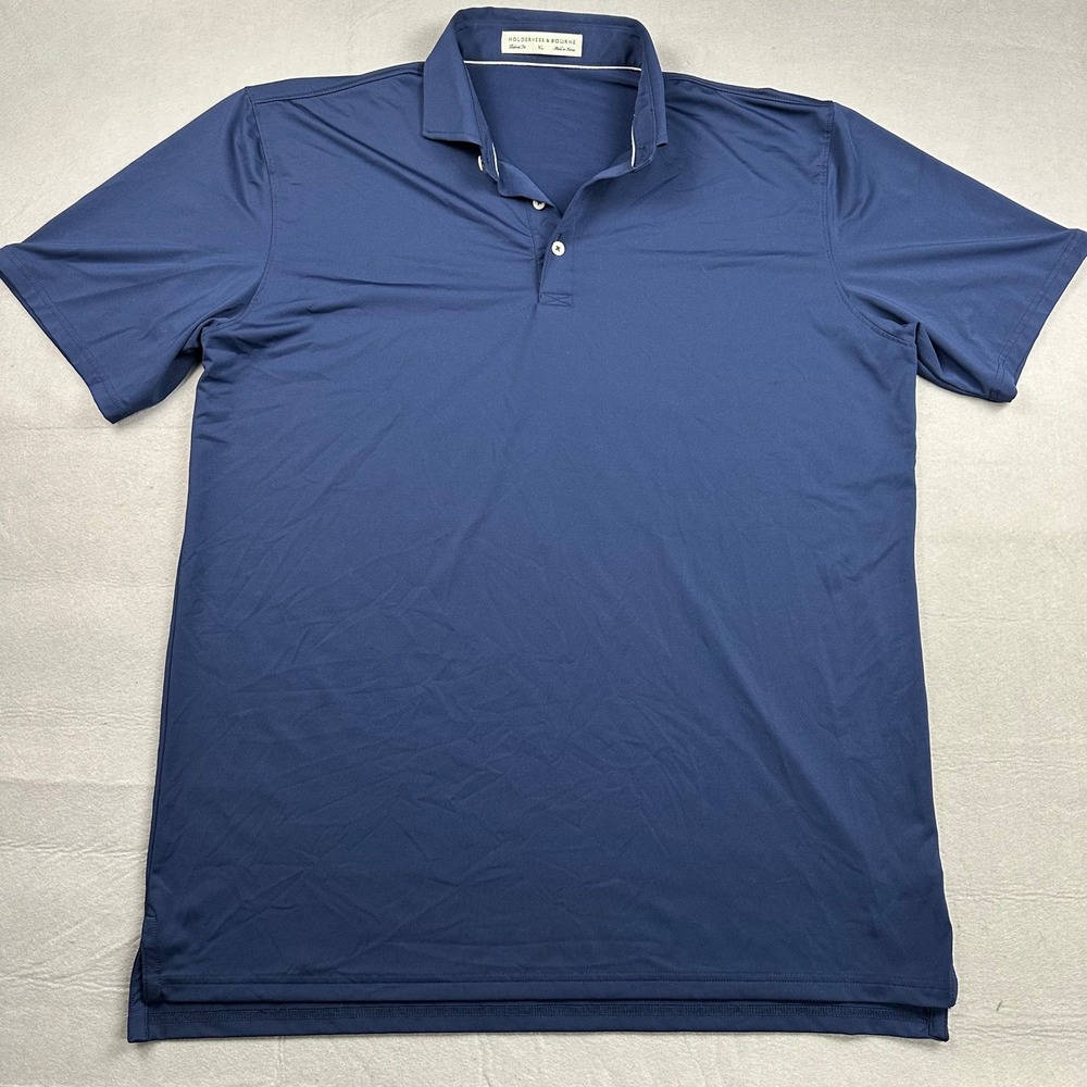 Holderness & Bourne The Anderson Navy Blue Performance Golf Polo Size XL